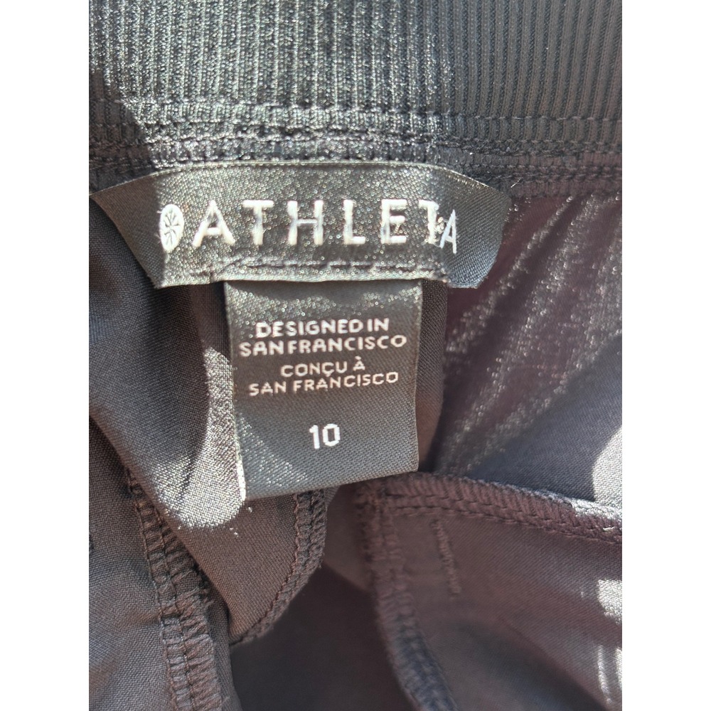 Athleta Brooklyn Ankle Pants Black Ribbed‎ Waist Travel Hike lightweight 10 NWOT - Picture 10 of 13